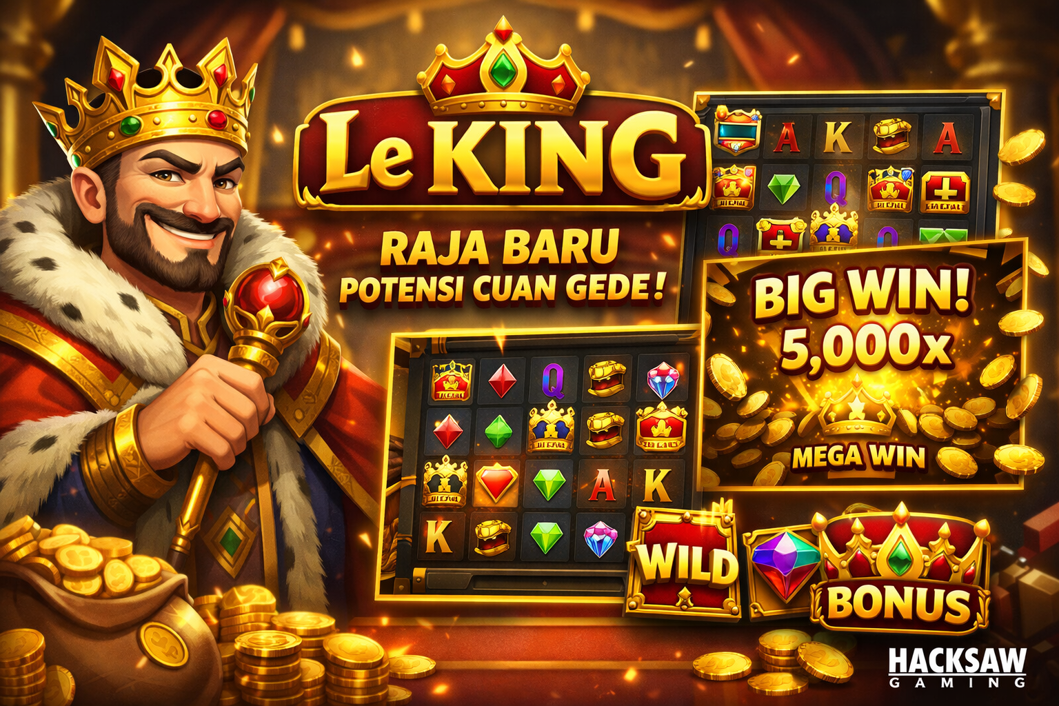 🎰 Le KING Slot dari Hacksaw Gaming: Raja Baru yang Siap Kasih Cuan Gede?