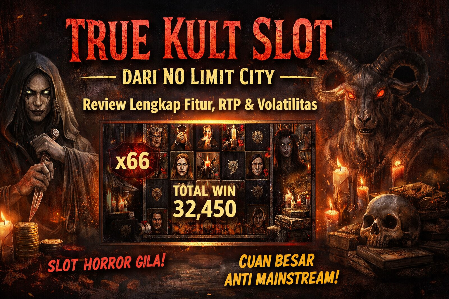 🎰 True Kult Slot dari No Limit City: Review Lengkap Fitur, RTP, dan Volatilitas — Slot Horror yang Bikin Deg-Degan!